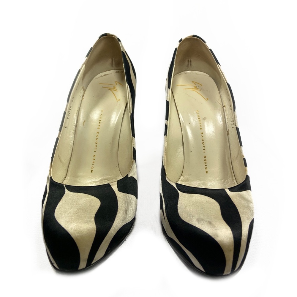 Giuseppe Zanotti B/W/R Zebra Print Pumps